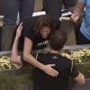 Amélie Mauresmo, enceinte, et Andy Murray, complices après la victoire de ce dernier sur Rafael Nadal lors de la finale du Masters 1000 de Madrid le 10 mai 2015