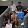 Amélie Mauresmo enceinte, dans les tribunes lors du Masters 1000 de Madrid remporté par son poulain Andy Murray, le 7 mai 2015
