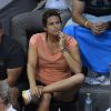Amélie Mauresmo enceinte, dans les tribunes lors du Masters 1000 de Madrid remporté par son poulain Andy Murray, le 7 mai 2015