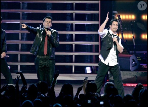 New Kids On The Block lors d'un concert à Los Angeles, le 26 novembre 2008 