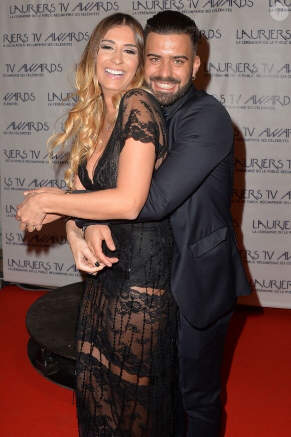 Martika Caringella (Bachelor 2014) et Vincent Queijo (Secret Story 7) - Cérémonie des "Lauriers TV Awards 2015" à la Cigale à Paris, le 6 janvier 2015.