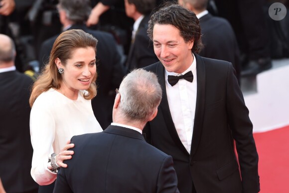 Emmanuelle Devos et Guillaume Galienne - Montée des marches du film "La Tête Haute" pour l'ouverture du 68e Festival du film de Cannes le 13 mai 2015.