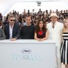 Toby Jones, Vincent Cassel, Matteo Garrone, Salma Hayel, John C. Reilly et Bebe Cave - Photocall du film "Tale of Tales" lors du 68e Festival International du Film de Cannes, le 14 mai 2015.