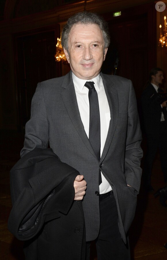Michel Drucker - La 20e cérémonie des Lauriers de la Radio et de la Télévision à l'Hôtel de ville de Paris, le 16 février 2015.