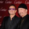 Bono et The Edge du groupe U2 au festival international du film de Palm Springs le 4 janvier 2014