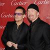 Bono et The Edge du groupe U2 au festival international du film de Palm Springs le 4 janvier 2014