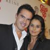 Faustine Bollaert et son mari Maxime Chattam - Avant-premiere du film Stars 80 au Grand Rex le 19 octobre 2012.