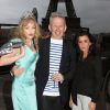Arielle Dombasle, Jean Paul Gaultier et Jenifer - Dîner des 20 ans du magazine Têtu au restaurant du Musée du Quai Branly "Les ombres" à Paris le 18 mai 2015.