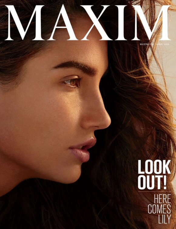 Lily Aldridge en couverture du magazine Maxim. Avril 2015.