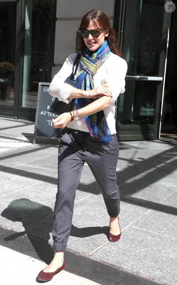 Jennifer Garner sort de son hôtel à New York. Le 13 mai 2015 