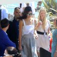  Cara Delevigne et Kendall Jenner ont d&eacute;jeuner sur la plage du Martinez lors du 68&egrave;me festival international du film de Cannes. Le 20 mai 2015&nbsp; 