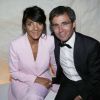 Florence Foresti et David Pujadas lors de la soirée "Le Petit Prince" sur le port de Cannes, le 22 mai 2015.