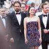 Justin Kurzel, Marion Cotillard (robe Dior) et Michael Fassbender - Montée des marches du film "Macbeth" lors du 68e Festival International du Film de Cannes le 23 mai 2015