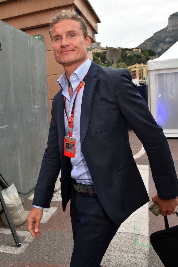 David Coulthard dans le paddock du Grand Prix de Monaco durant les essais du 23 mai 2015