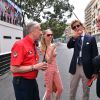 Michel Ferry, le commissaire général de l'ACM fait découvrir le circuit du Grand Prix de Monaco à Pierre Casiraghi et sa fiancée Beatrice Borromeo le 23 mai 2015