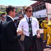 Pierre Casiraghi et Gareth Wittstock visitent les stands pendant le Grand Prix de Monaco 2015 le 24 mai 2015