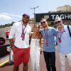 Jamie Roberts, Alicia Vikander et Michael Fassbender, Liam Cunningham lors du 73e Grand Prix de Monaco le 24 mai 2015.