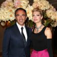 Exclusif - Nikos Aliagas et sa compagne Tina Grigoriou - Dîner du Global Gift Gala, organisé au Four Seasons Hôtel George V à Paris, le 25 mai 2015.