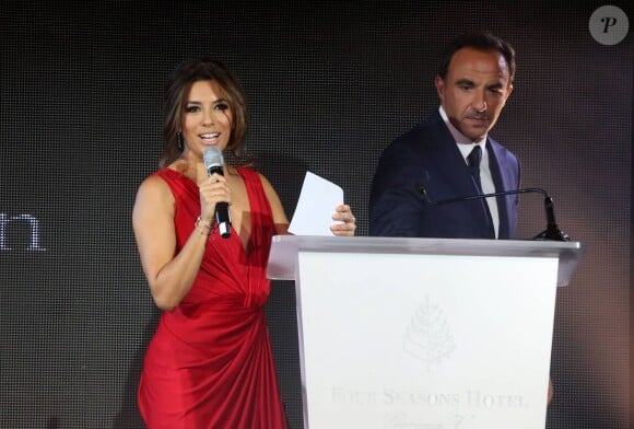 Exclusif - Eva Longoria et Nikos Aliagas - Dîner du Global Gift Gala, organisé au Four Seasons Hôtel George V à Paris, le 25 mai 2015.