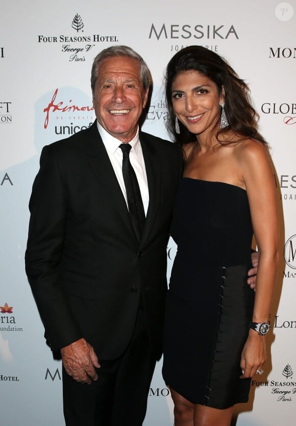 Jean-Claude Darmon et sa compagne Hoda Roche - Dîner du Global Gift Gala, organisé au Four Seasons Hôtel George V à Paris, le 25 mai 2015.