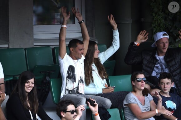 Clothilde De Bernardi et Brahim Asloum au second jour des Internationaux de Roland-Garros à Paris, le 25 mai 2015
