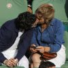 Adrien Gallo des BB Brunes et sa belle Ella au second jour des Internationaux de Roland-Garros à Paris, le 25 mai 2015