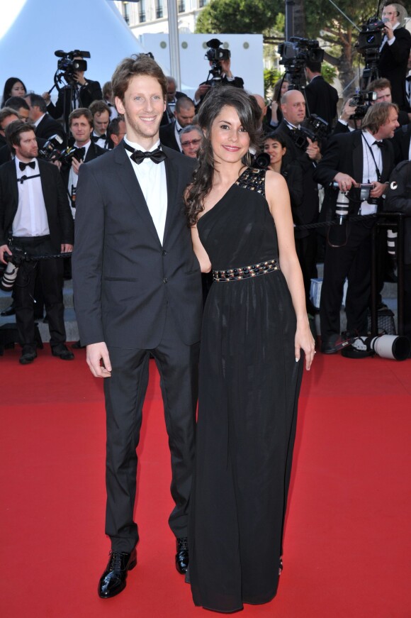 Romain Grosjean et Marion Jollès-Grosjean au Palais des Festivals à Cannes, le 22 mai 2012