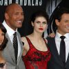 Carla Gugino, Dwayne Johnson, Alexandra Daddario, Iaon Gruffud - Première du film "San Andreas" à Los Angeles le 26 mai 2015.  