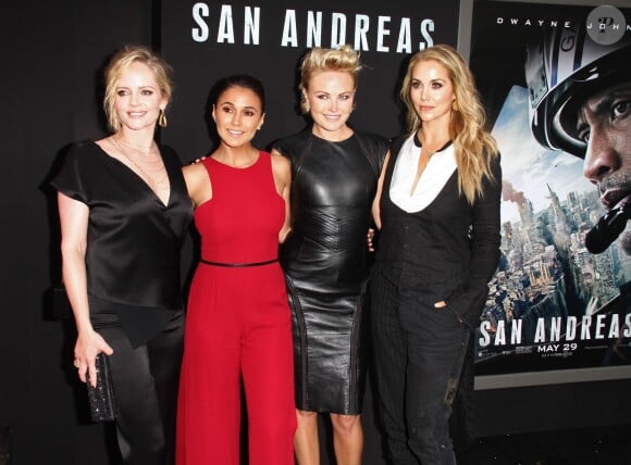 Marley Shelton, Emmanuelle Chriqui, Malin Akerman, Elizabeth Berkley - Première du film "San Andreas" à Los Angeles le 26 mai 2015.  