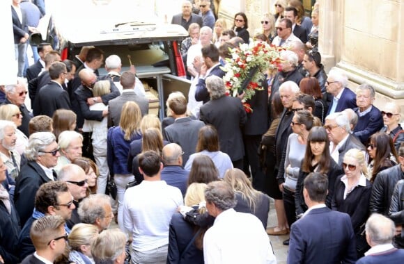 Obsèques de Jean de Colmont (Propriétaire du Club 55) en l'église de Saint-Tropez le 26 mai 2015. 