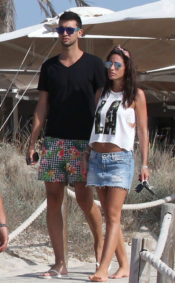 Javier Pastore et sa compagne Chiara Picone sur l'île de Formentera le 4 août 2014