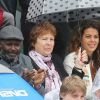 Les parents de Jo-Wilfried Tsonga et sa compagne Noura - People dans les tribunes des Internationaux de France de tennis de Roland Garros à Paris le 31 mai 2015.