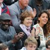 Les parents de Jo-Wilfried Tsonga et sa compagne Noura - People dans les tribunes des Internationaux de France de tennis de Roland Garros à Paris le 31 mai 2015.