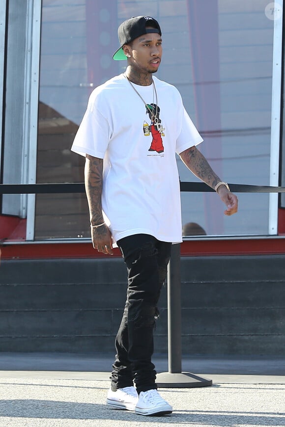 Tyga quitte le magasin Maxfield à West Hollywood, Los Angeles, le 1er juin 2015.