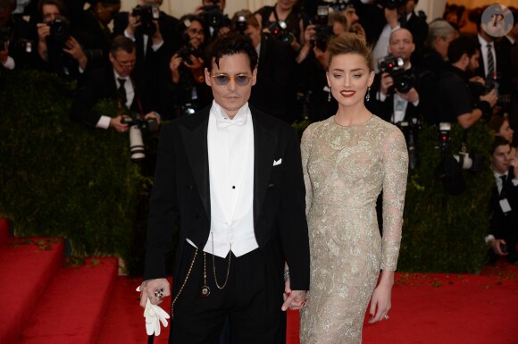 Johnny Depp et Amber Heard au Met Gala 2014 à New York. Le 5 mai 2014.
