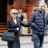 Jessica Simpson et son mari Eric Jonhson à la sortie de leur hôtel à New York, le 13 mars 2015