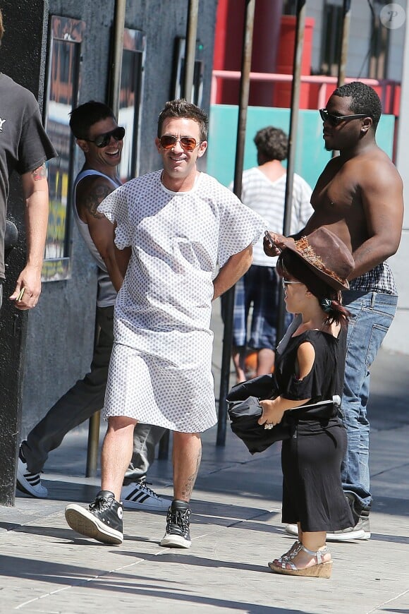Exclusif - David Faustino sur le tournage de "Married with children" a West Hollywood le 7 septembre 2013.