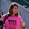 Amélie Mauresmo enceinte à Roland-Garros le 3 juin 2015.