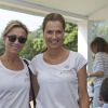 Anne-Sophie Lapix et Tara Jarmon lors de la quatrième et dernière journée du 23e Trophée des personnalités à Roland-Garros, le vendredi 5 juin 2015.