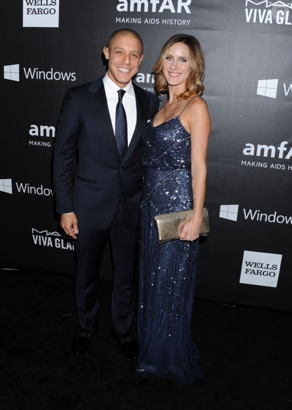 Theo Rossi et son épouse Megan McDermott au gala de l'amfAR à Los Angeles, le 29 octobre 2014.