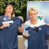 Anne Le Nen et Muriel Robin - Tournoi de babyfoot à l'occasion de la 7e coupe du monde de football féminin au village by CA à Paris le 8 juin 2015.