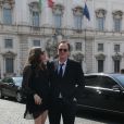  Quentin Tarantino et sa ch&eacute;rie Courtney Hoffman le 12 juin 2015 &agrave; Rome. 