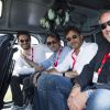 Vincent Dedienne, Patrick Mille, Pascal Elbé et Christophe Kulkowsky lors de la 83e édition des 24 Heures du Mans, le 13 juin 2015. 