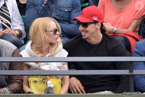 Zlatan Ibrahimovic et sa compagne Helena Seger à Roland-Garros le 28 mai 2015 à Paris