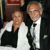 Exclusif - Rosa Bouglione (104 ans) avec son fils Emilien - L'homme en bleu fête son 84e anniversaire dans son cabaret Chez Michou à Paris le 18 juin 2015.