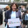 Anne Hidalgo sur les quais de Seine à Paris le 23 juin 2015 à l'occasion de la candidature de la France à l'organisation des Jeux olympiques de 2024