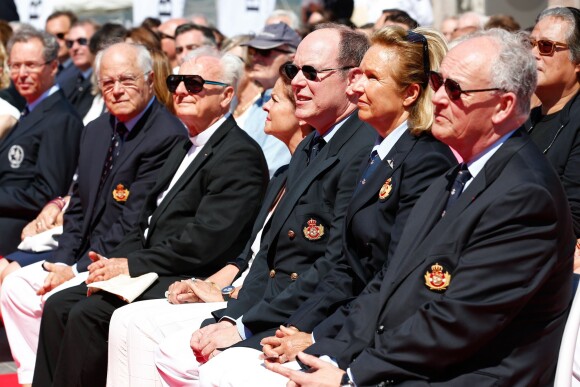 Le prince Albert II de Monaco lors de l'inauguration du yacht "Yersin" à Monaco le 20 juin 2015.
