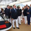 Le prince Albert II de Monaco lors de l'inauguration du yacht "Yersin" à Monaco le 20 juin 2015.