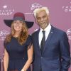 Satya Oblette et sa compagne Julia - Qatar Prix de l'Arc de Triomphe à l'Hippodrome de Longchamp à Paris, le 5 octobre 2014.