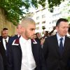 Le chanteur - et ex-membre du groupe One Direction - Zayn Malik lors du défilé Valentino (collection homme printemps-été 2016) à l'hôtel Salomon de Rothschild. Paris, le 24 juin 2015.